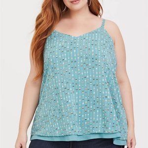 Torrid Turquoise Arrow Challis Swing Cami